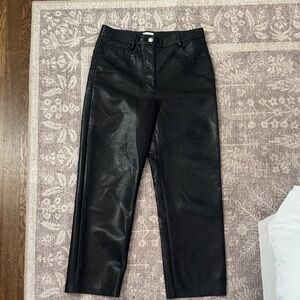Black Faux Leather Pants